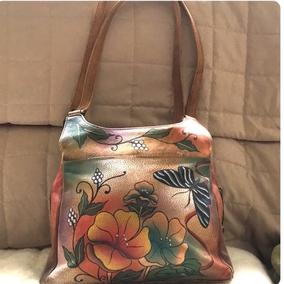 Anuschka Handbags - Lovely Anuschka Hand Painted Satchel  Barely Used